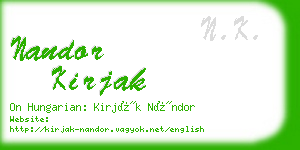 nandor kirjak business card